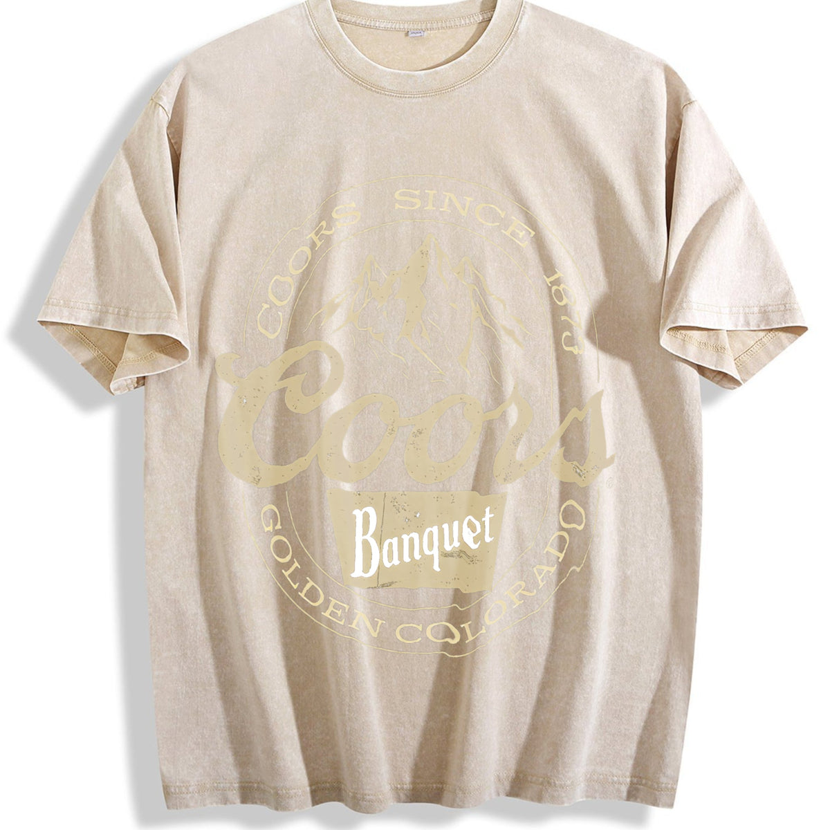 Wash Old Summer Down Shoulder Sleeves Vintage Washed T-Shirt product image 1