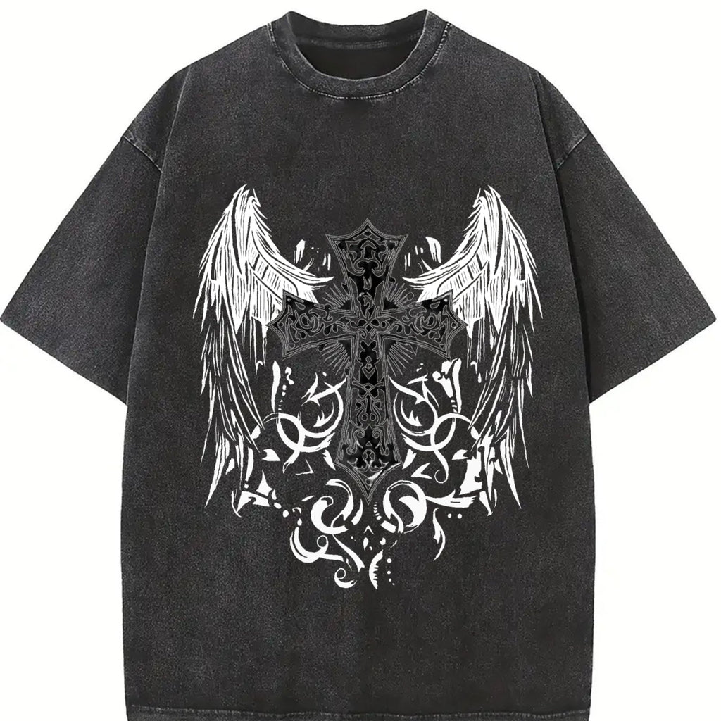 Gothic Lover + Ornate Angel Wing Cross + Sand- Feel Vintage product image 2