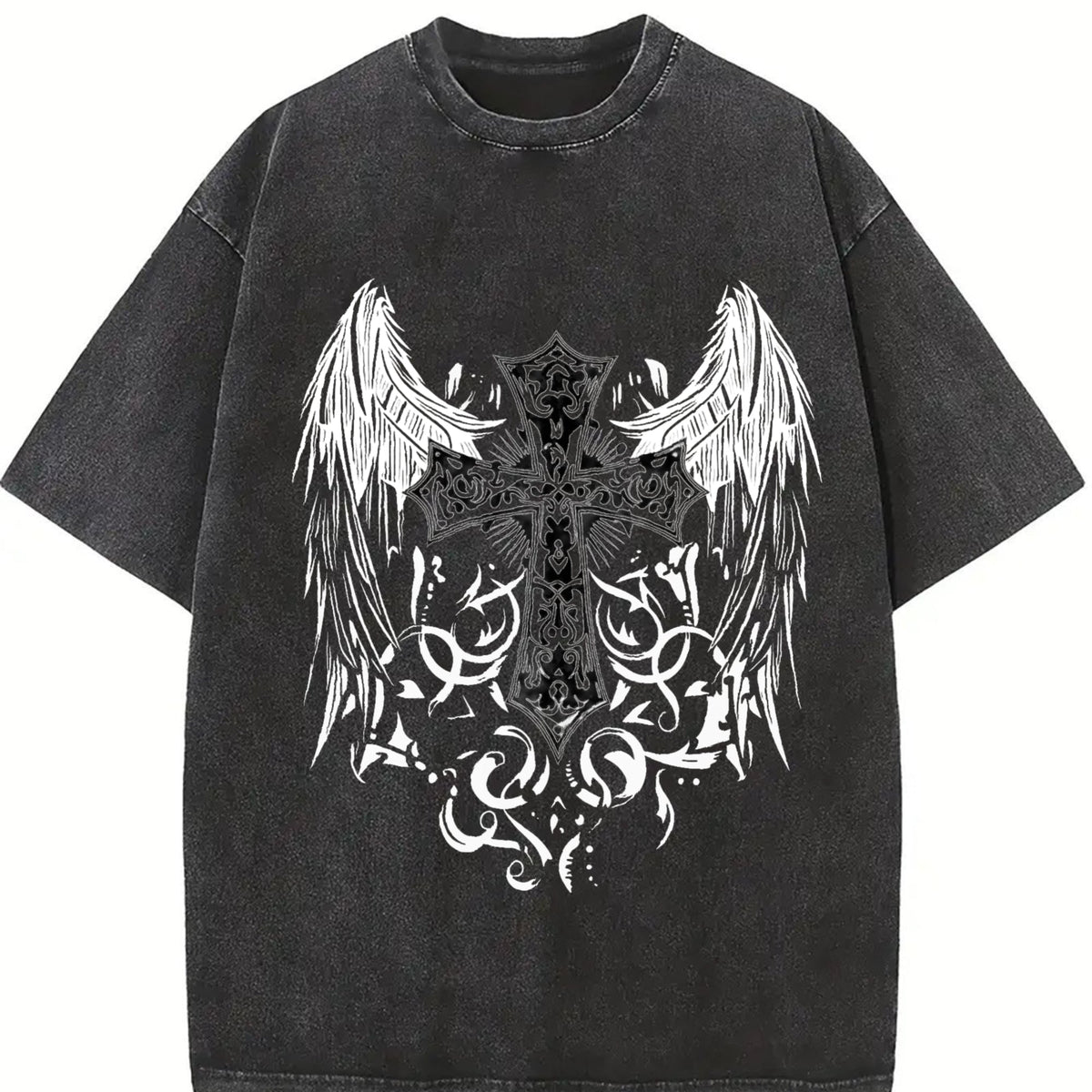 Gothic Lover + Ornate Angel Wing Cross + Sand- Feel Vintage product image 2