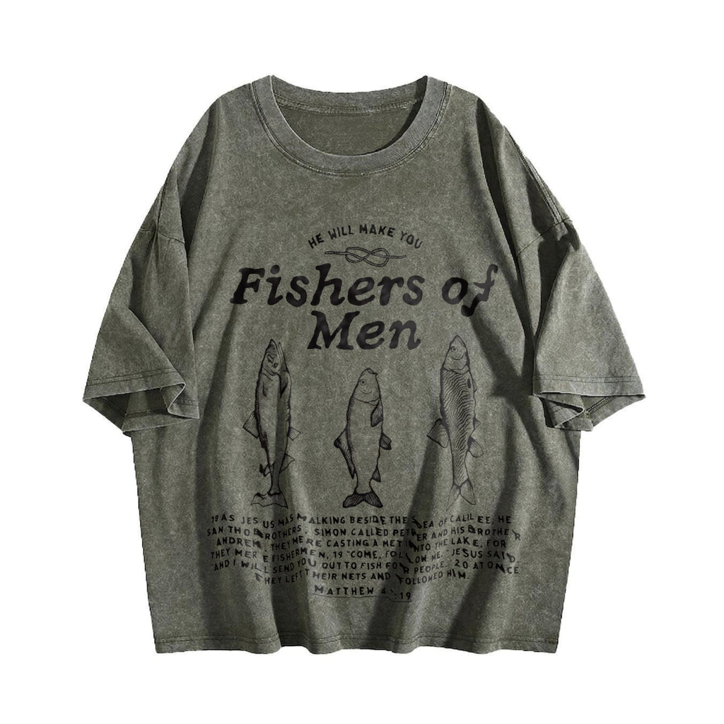 Fishers Of Christian - Vibrant Summer Vintage Washed T-Shirt product image 4