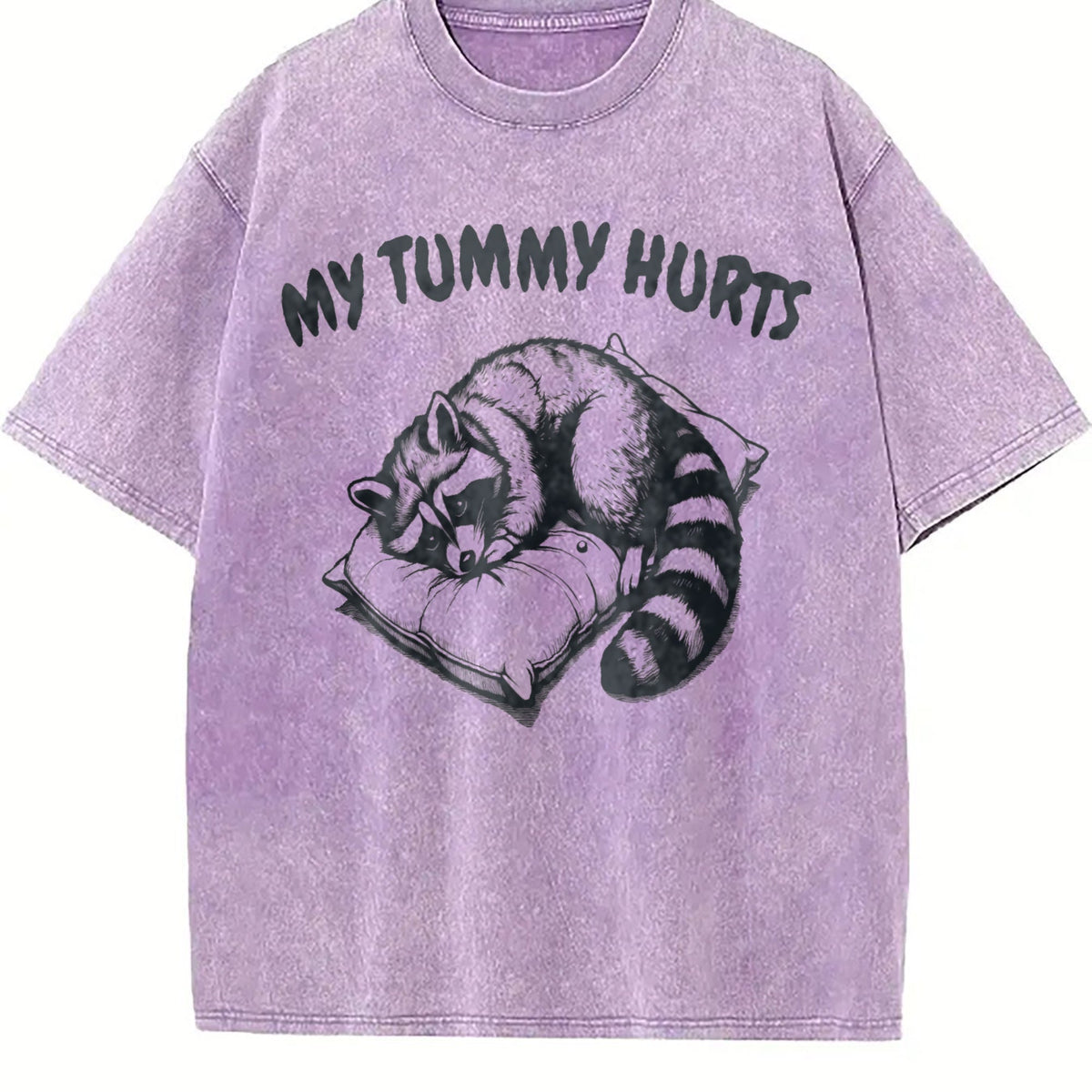 Cute Raccoon My Tummy Hurts 90s Vintage Washed T-Shirt product image 6
