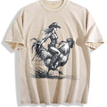 Cowgirl Riding Chicken 90s Vintage Washed T-Shirt product image 1