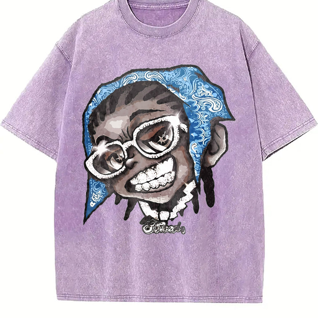 Hip Hop Cartoon Character Vintage Washed T-Shirt product image 6