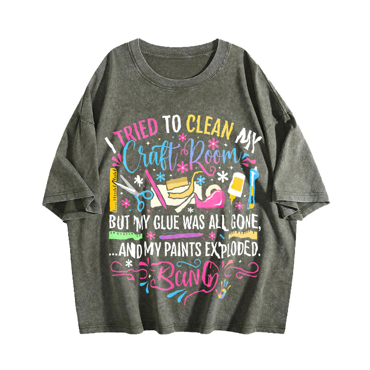 Craft Chaos Queen Vintage Washed T-Shirt product image 4