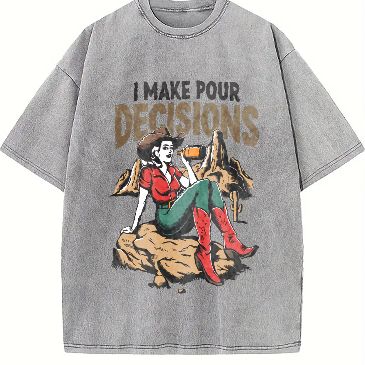 Funny I Make Pour Decisions Meme Vintage Washed T-Shirt product image 5