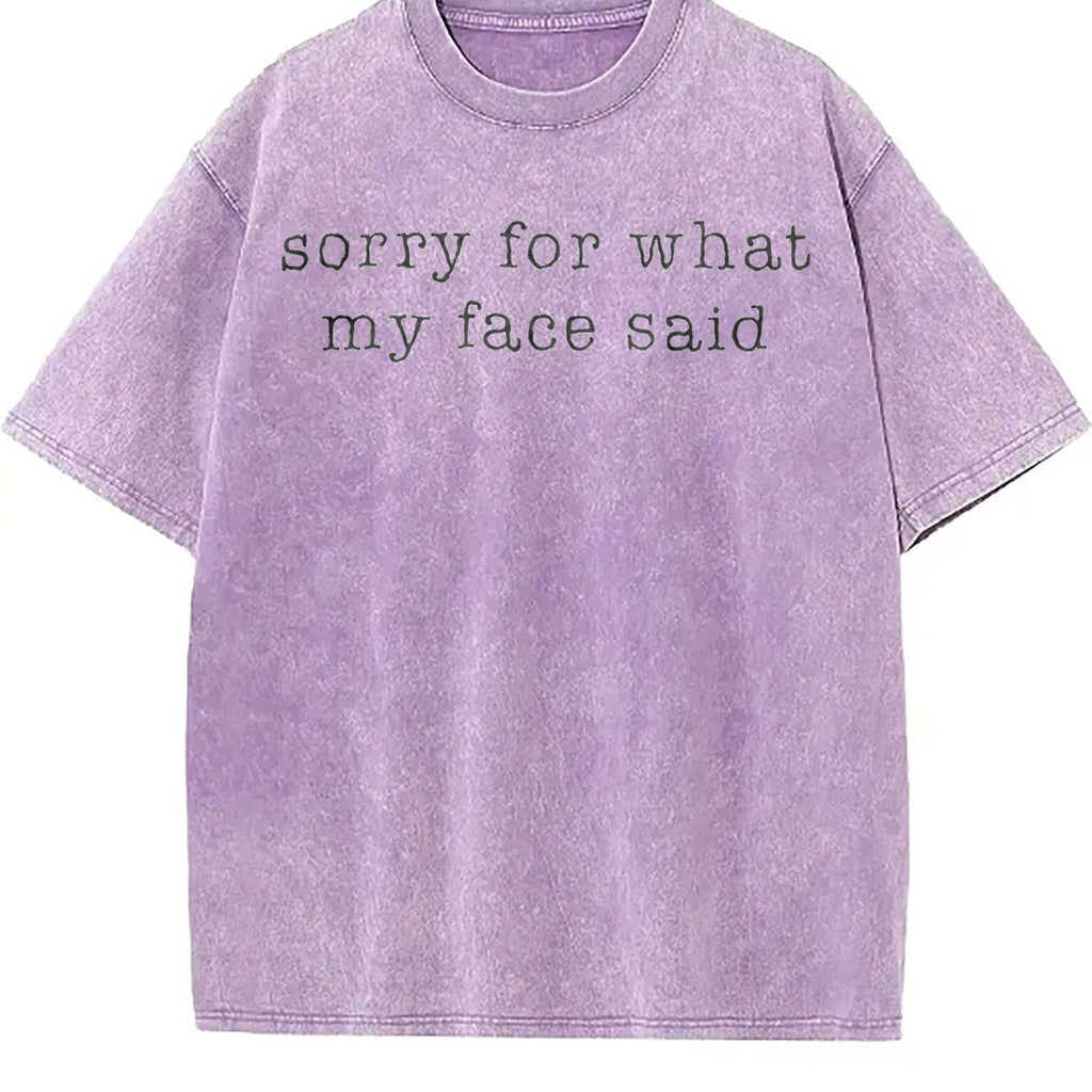 Sorry For What My Face Said Vintage Washed T-Shirt product image 6