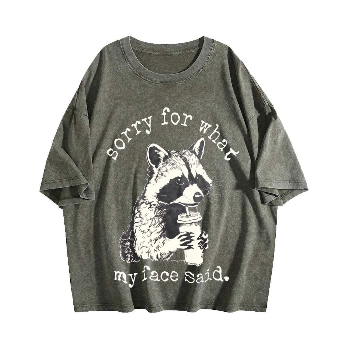 Sorry For What My Face Said Vintage Washed T-Shirt product image 4
