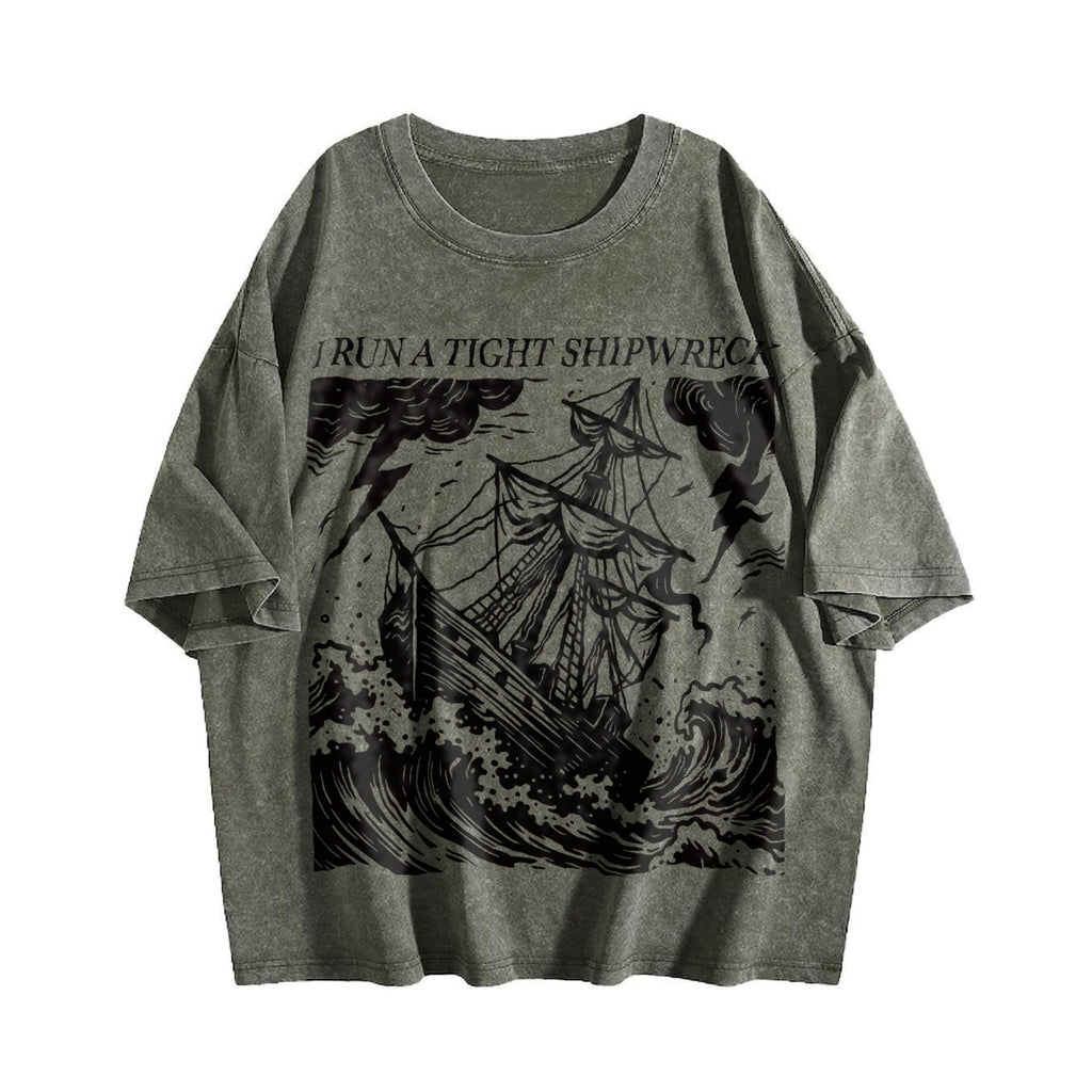 I Run A Tight Shipwreck Vintage Washed T-Shirt product image 4