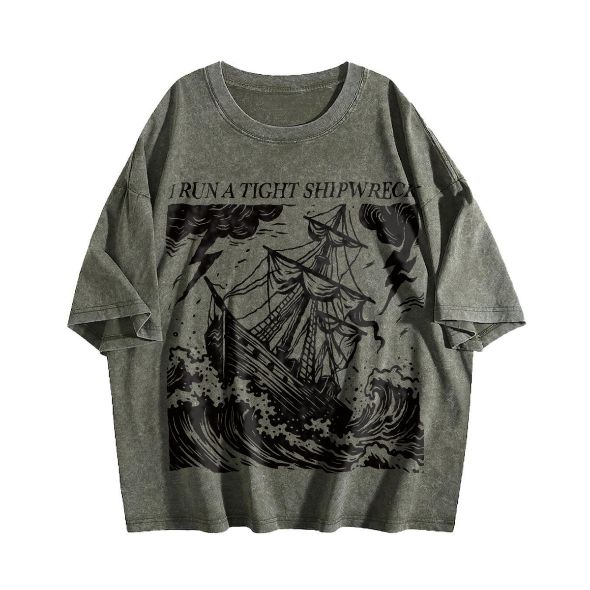 I Run A Tight Shipwreck Vintage Washed T-Shirt product image 4