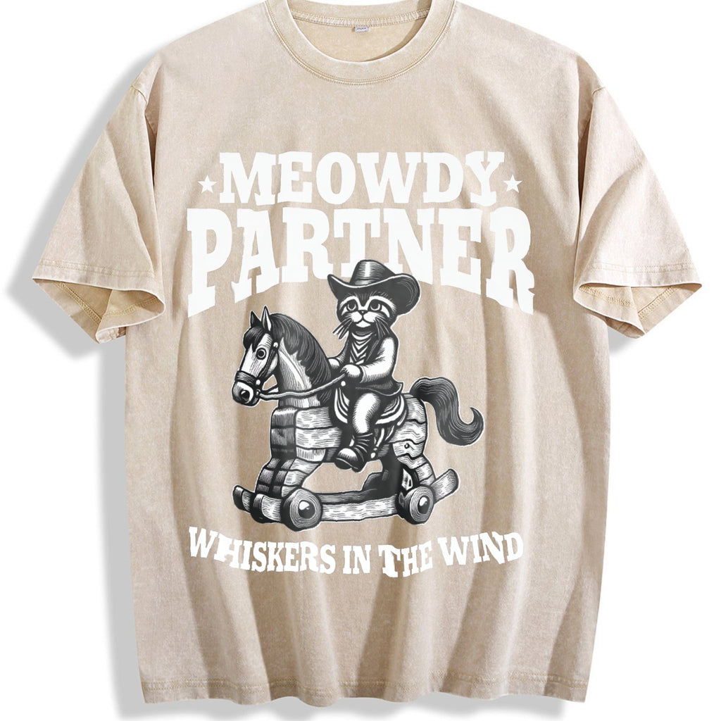 Meowdy Partner Whiskers In The Wind Vintage Washed T-Shirt product image 1