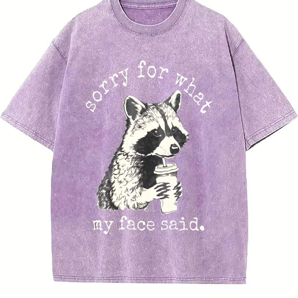 Sorry For What My Face Said Vintage Washed T-Shirt product image 6