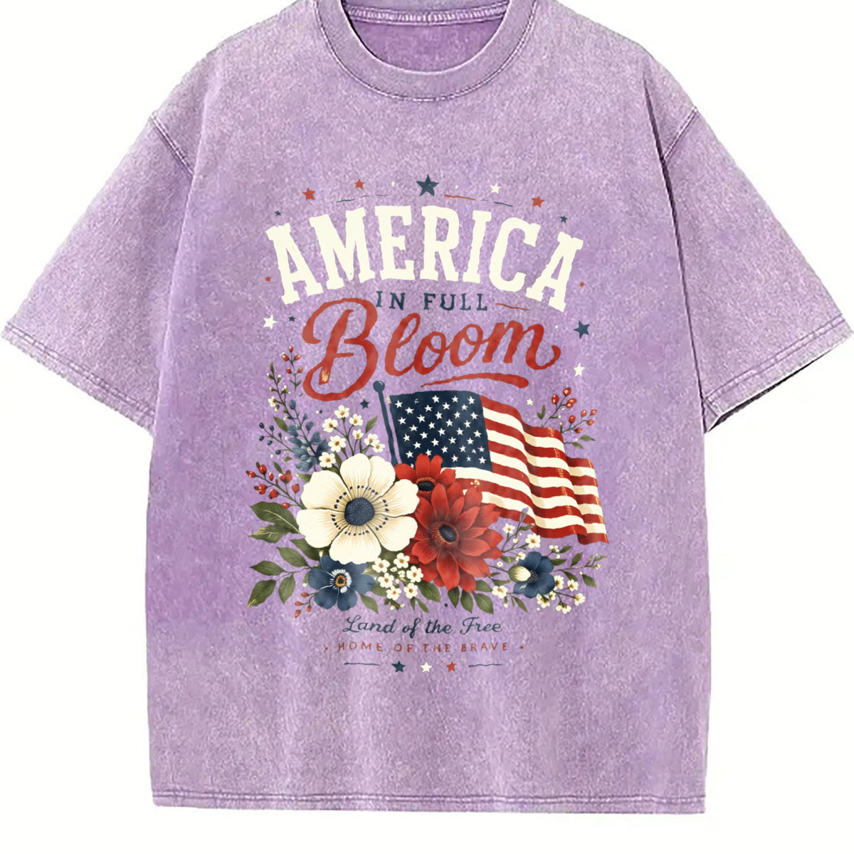 America Bloom - Patriotic Floral Flag 4th Of July Vintage product image 6