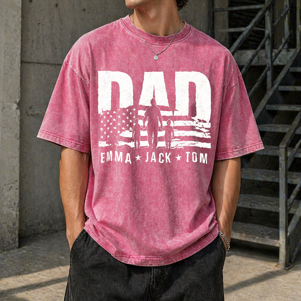 Dad With Names Vintage Washed T-Shirt product image 7