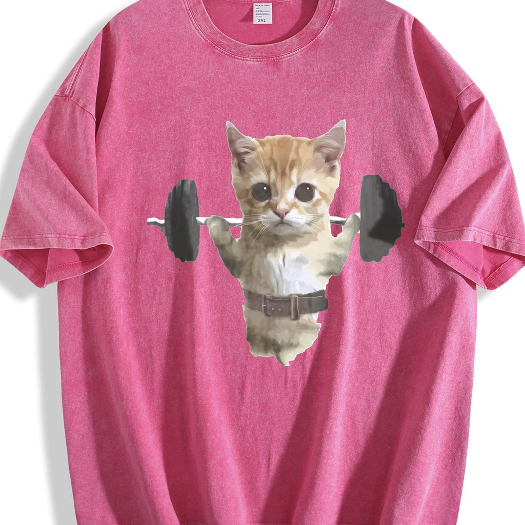 Funny Sam Sulek Cat Gym Meme Vintage Washed T-Shirt product image 7