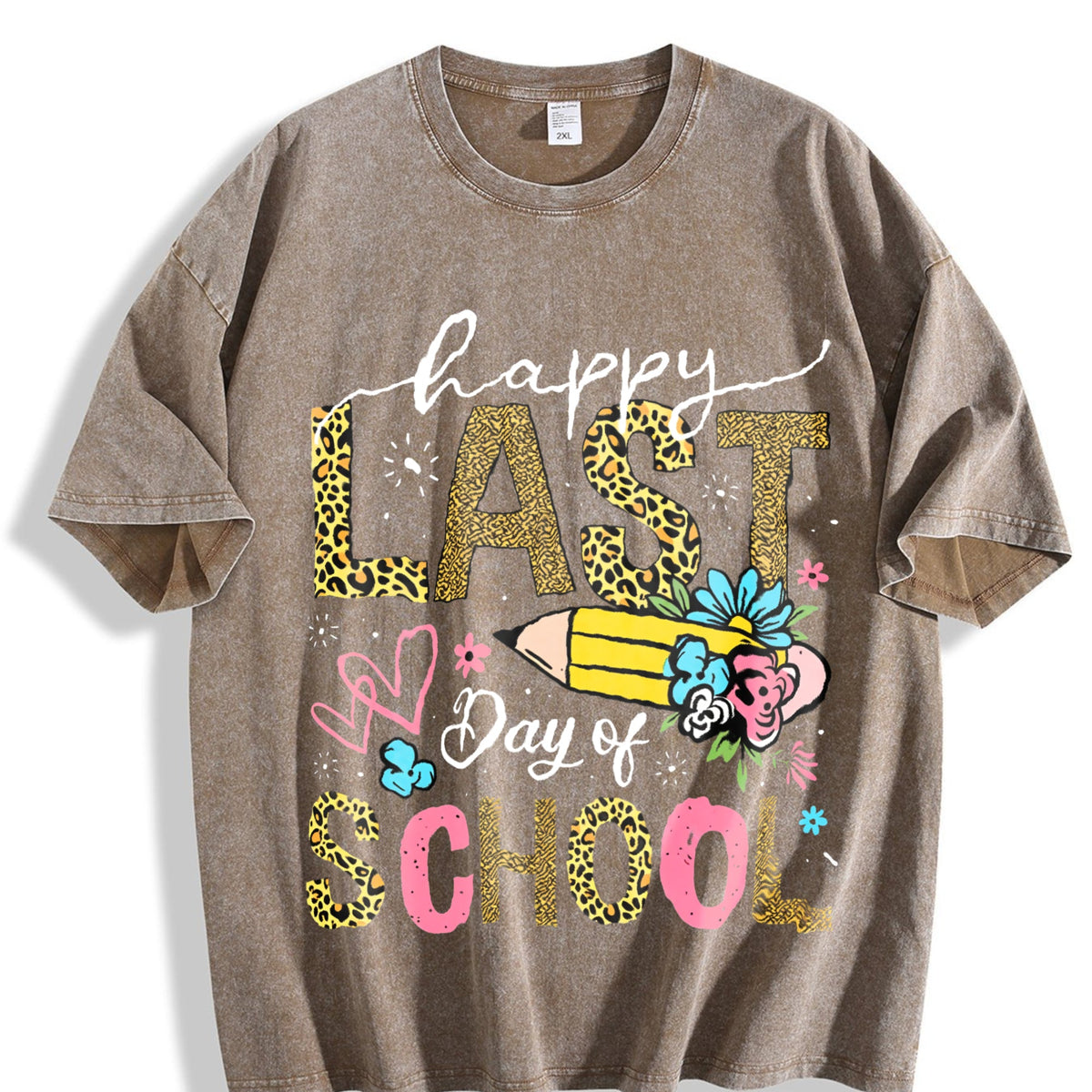 Happy Last Day Of School Y2K 100 Boxy With Leopard Vintage product image 3