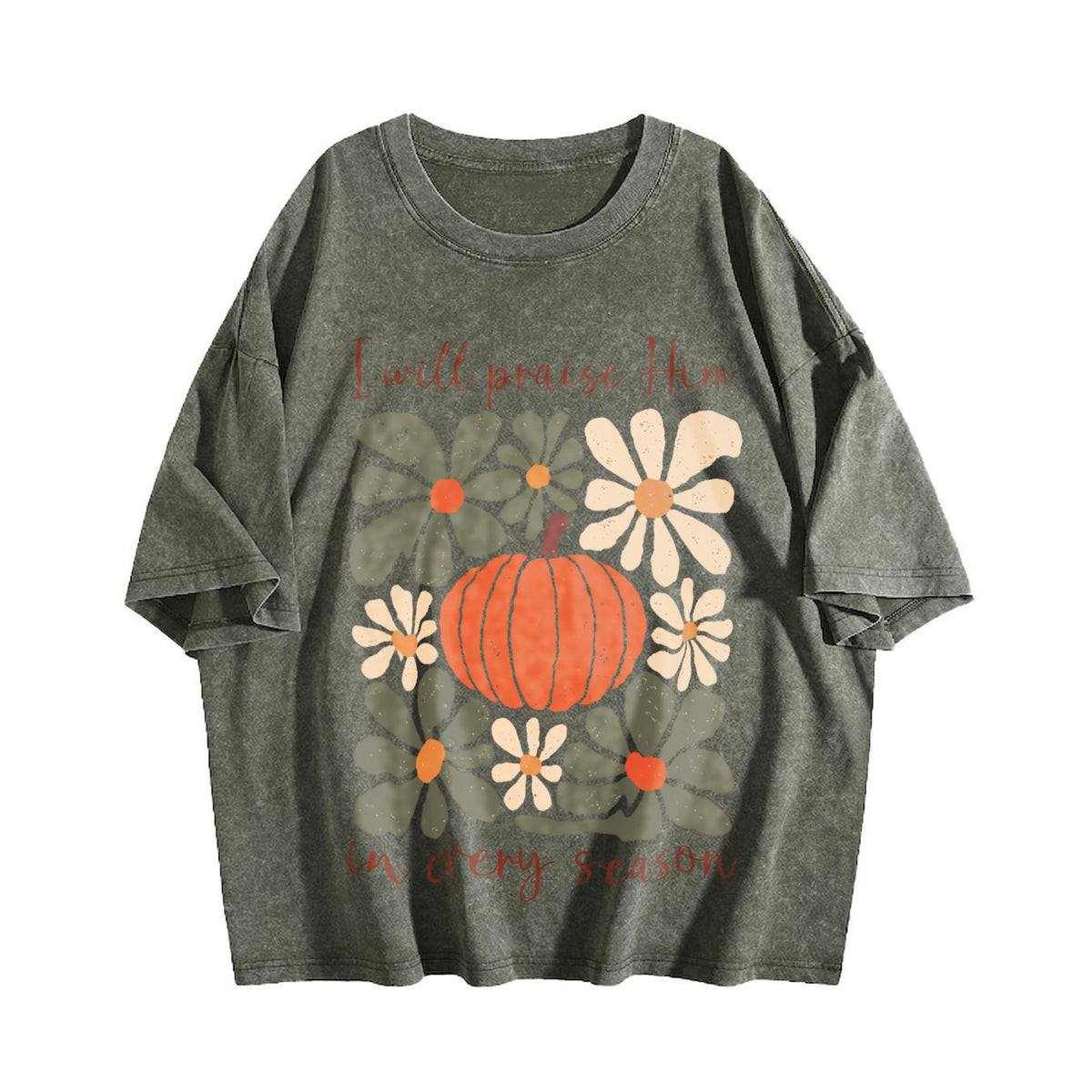 I Will Praise Him In Every Season Vintage Washed T-Shirt product image 4