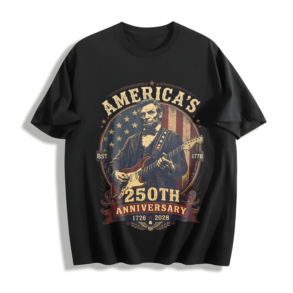 Abraham Lincoln Guitar Cotton T-Shirt product image 1