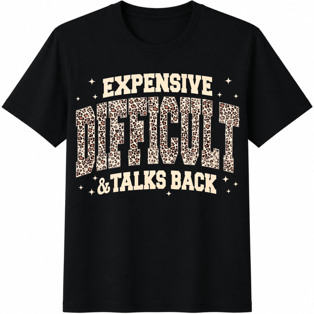 Expensive Difficult & Talks Back Leopard Cotton T-Shirt product image 1
