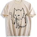 Cat Smoking Y2K Vintage Washed T-Shirt product image 1