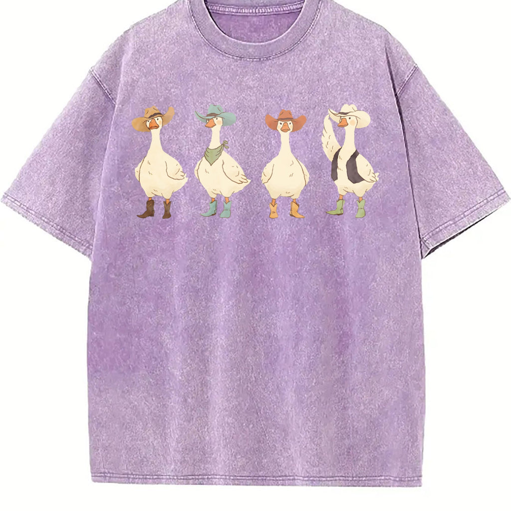 Western Cowboy Goose Lineup Vintage Washed T-Shirt product image 6