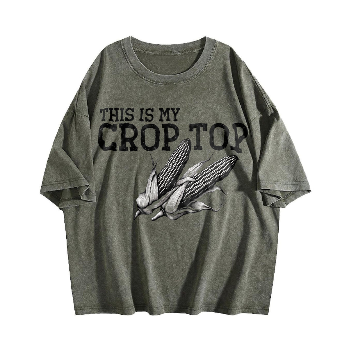 Funny This Is My Crop Vintage Washed T-Shirt product image 4