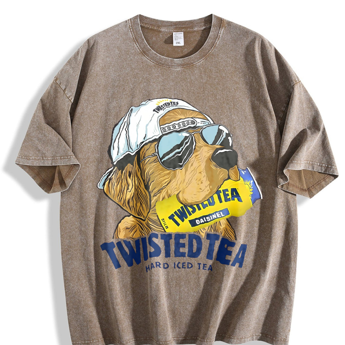 Twisted Tea Golden Retriever Dog Vintage Washed T-Shirt product image 3