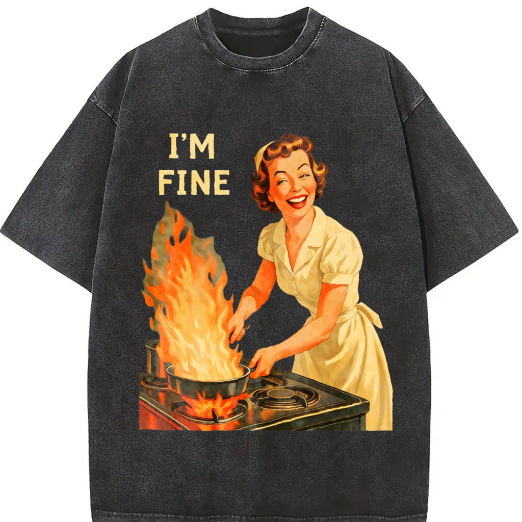 I'm Fine - Funny Housewife - Sarcastic For USA Vintage product image 2