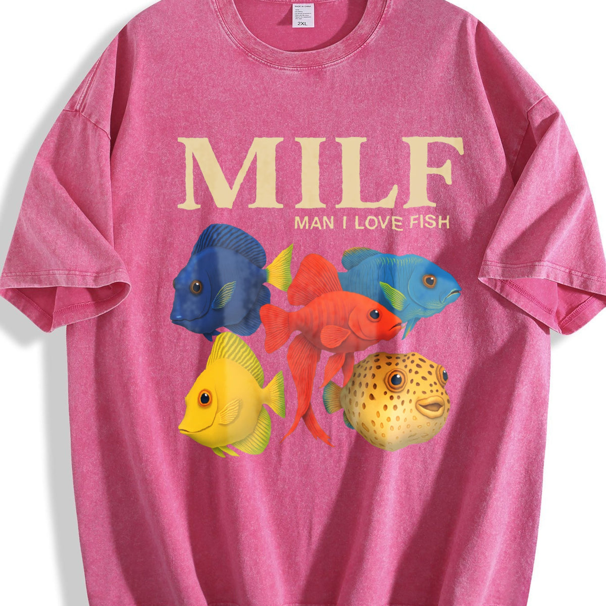 Funny Fish : Man I Love Vintage Washed T-Shirt product image 7