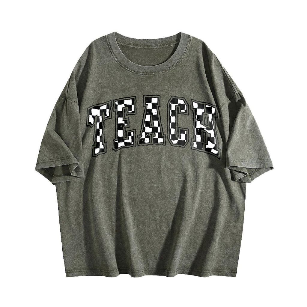 Checkered Teacher Vintage Washed T-Shirt product image 4