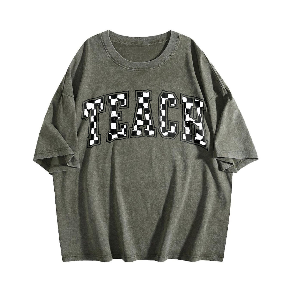 Checkered Teacher Vintage Washed T-Shirt product image 4