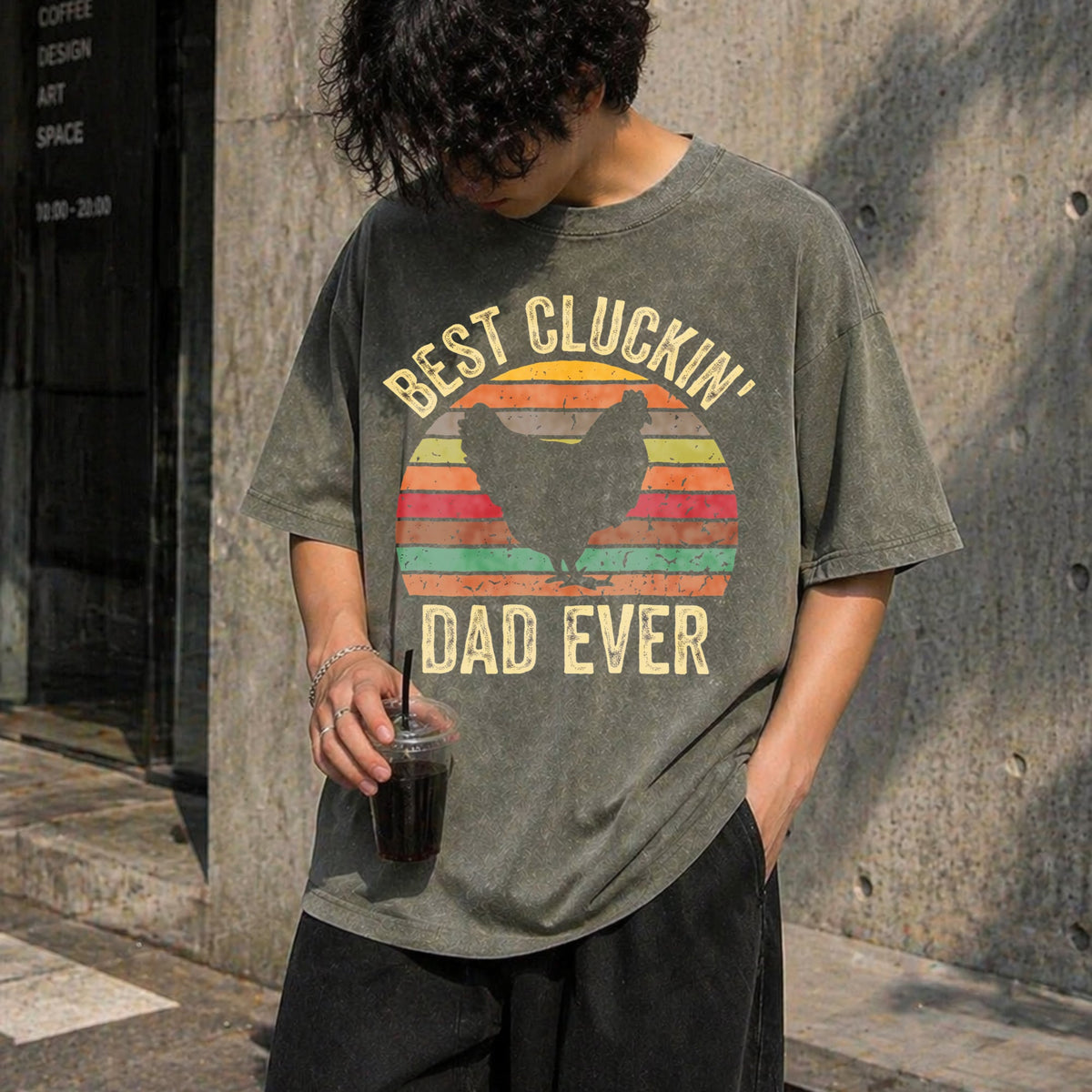 Best Cluckin Dad Ever Vintage Washed T-Shirt product image 4