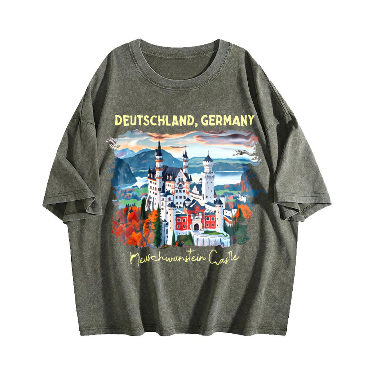 Germany Neuschwanstein Castle Vintage Washed T-Shirt product image 4
