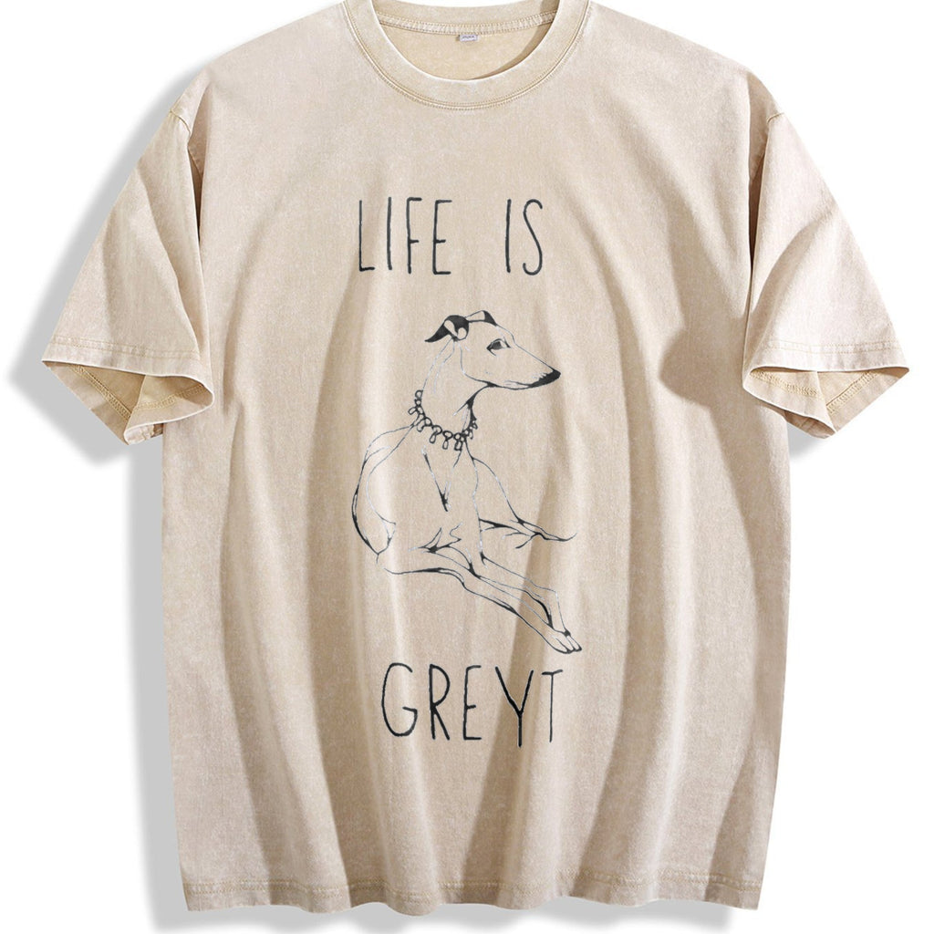 Life Is Greyt Greyhound Lover Vintage Washed T-Shirt product image 1