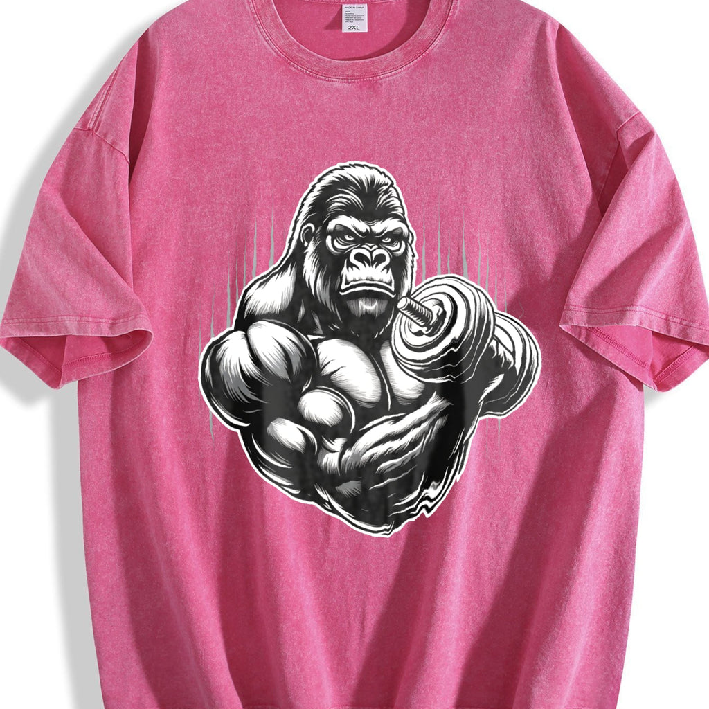 Gorilla Muscle Dumbbell Vintage Washed T-Shirt product image 7