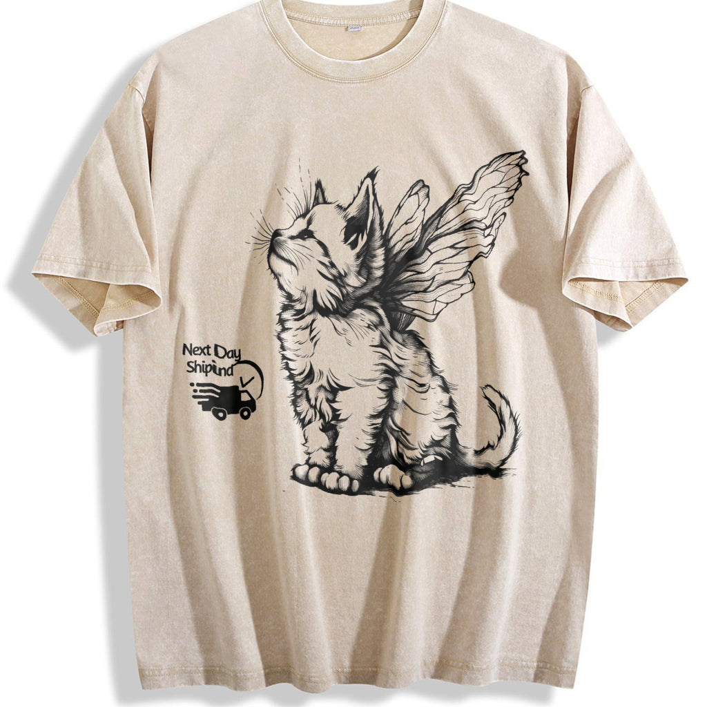 Angel Kitten Vintage Washed T-Shirt product image 1
