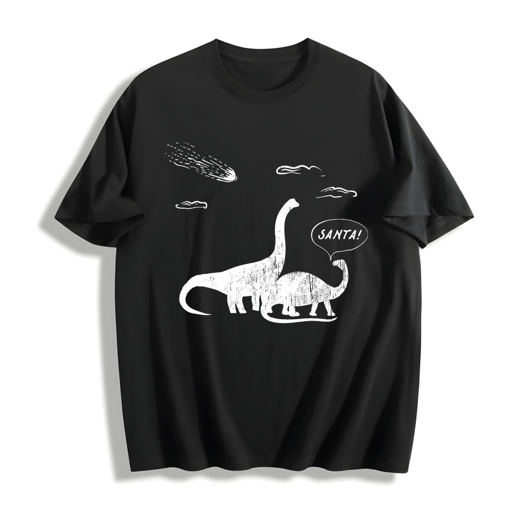 Santa Dinosaurs Funny Xmas Dino Meteor Extinction Joke For product image 1