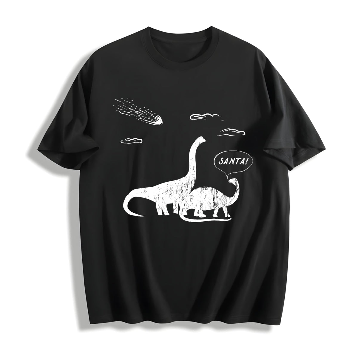 Santa Dinosaurs Funny Xmas Dino Meteor Extinction Joke For product image 1