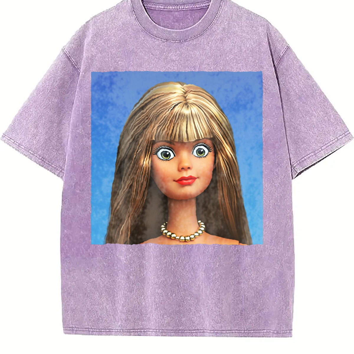Wide Eyed Doll Portrait Vintage Washed T-Shirt product image 6