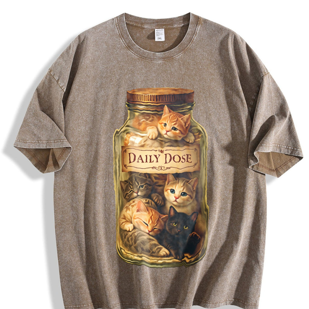 Cat Vintage Washed T-Shirt product image 3