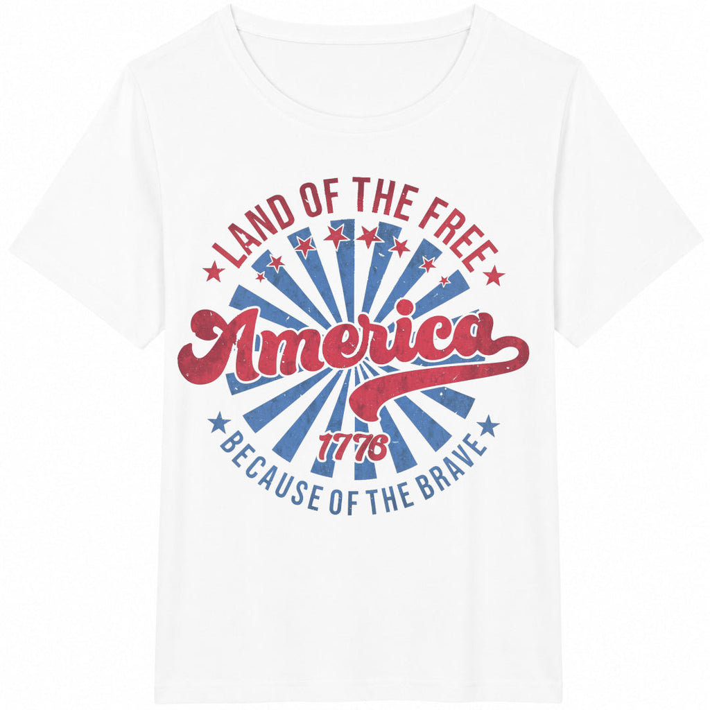Land Of The Free Because Of Brave Cotton T-Shirt product image 2