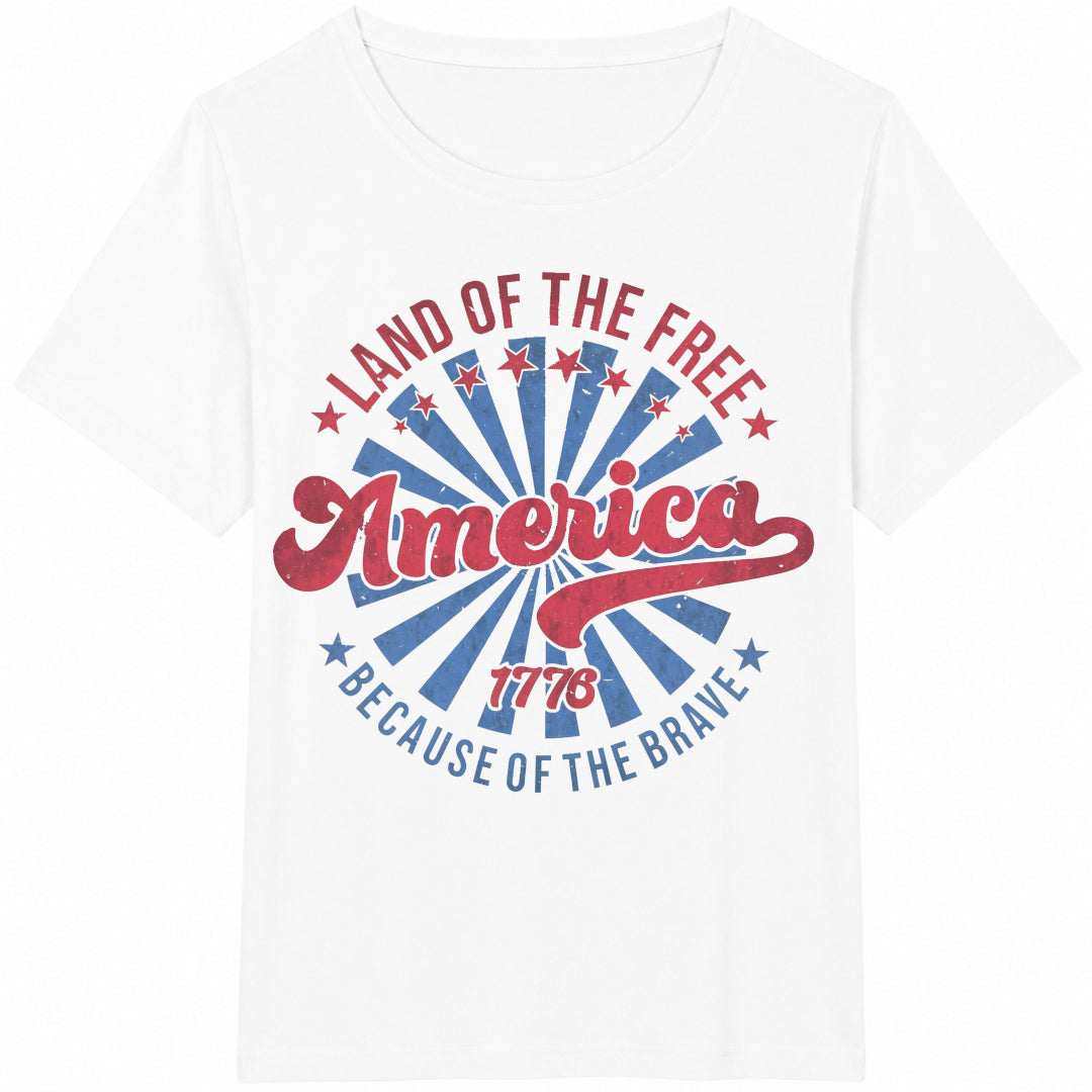 Land Of The Free Because Of Brave Cotton T-Shirt product image 2