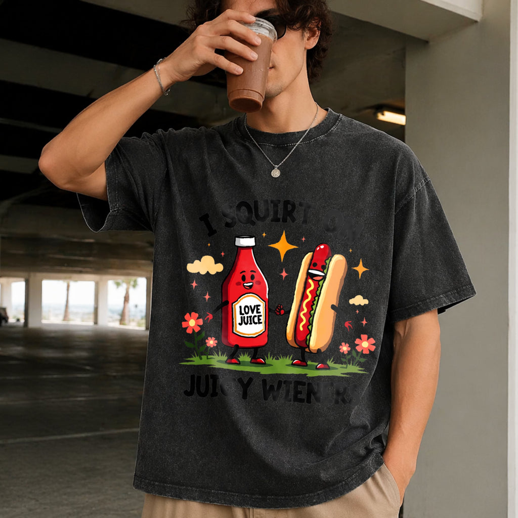 I Squirt On Juicy Wieners Vintage Washed T-Shirt product image 2