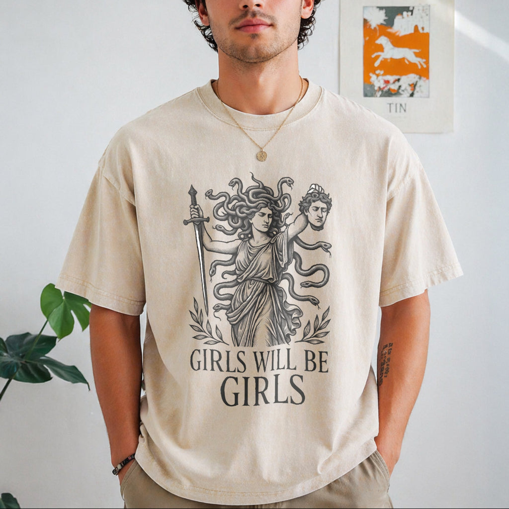 Medusa : Feminist Greek Mythology Vintage Washed T-Shirt product image 1
