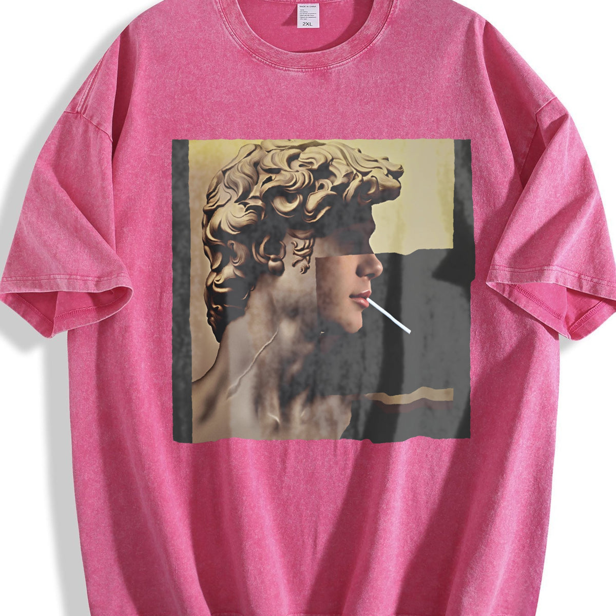 Classical Statue Portrait Collage Vintage Washed T-Shirt product image 7