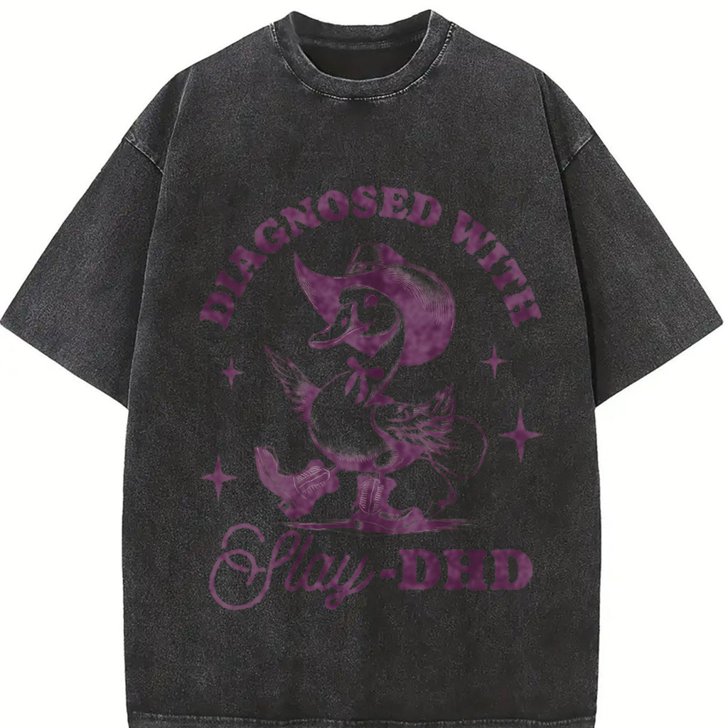 Goose Diagnosed With Slay-dhd Vintage Washed T-Shirt product image 2