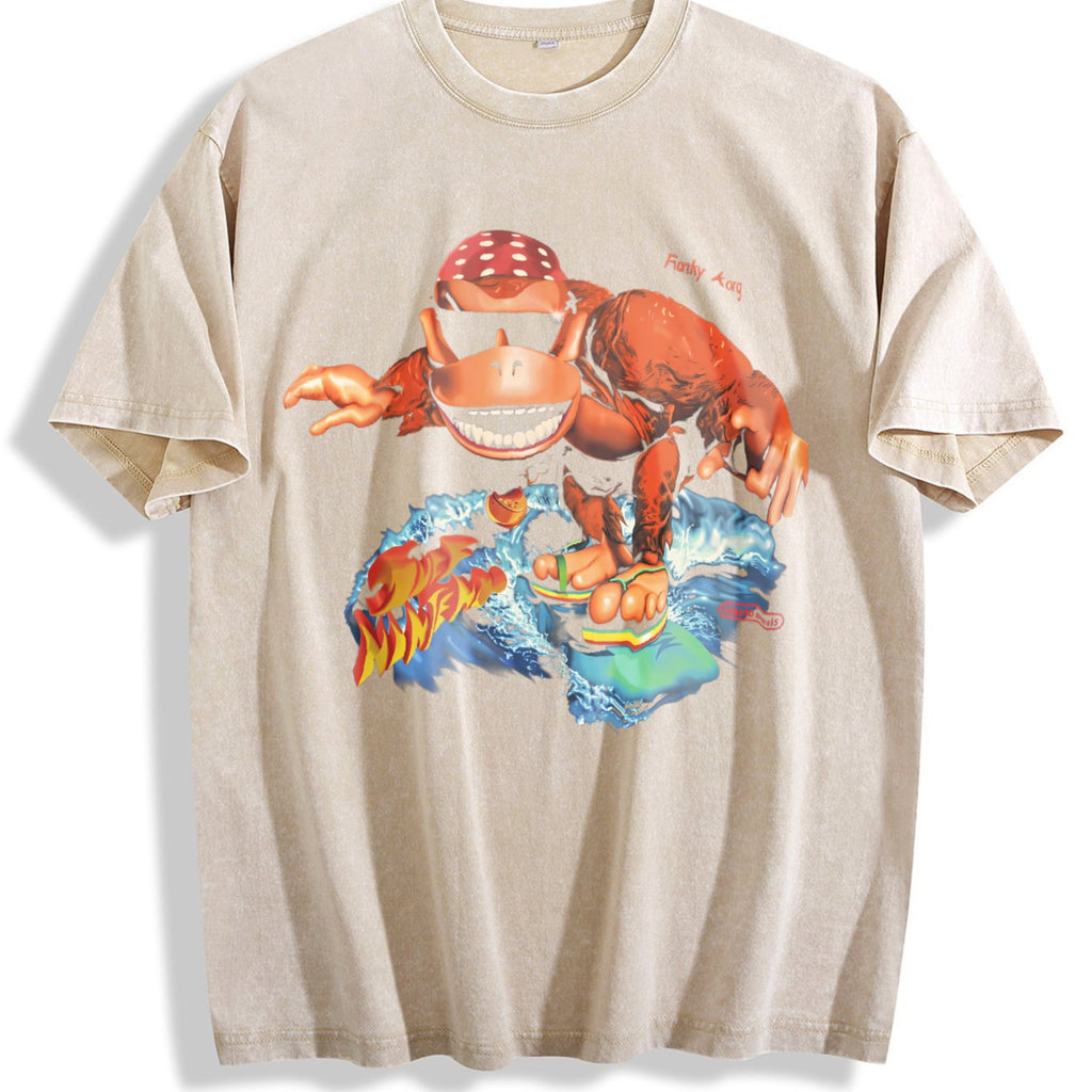 Funky Kong Surf Vintage Washed T-Shirt product image 1