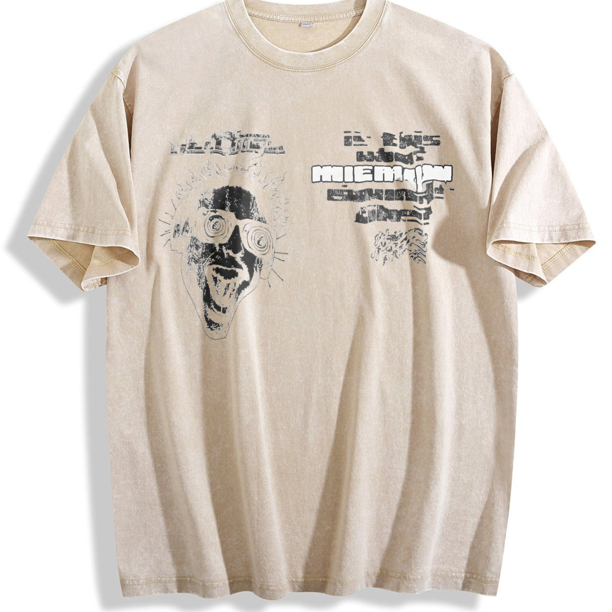 Spiral Glasses Portrait Vintage Washed T-Shirt product image 1