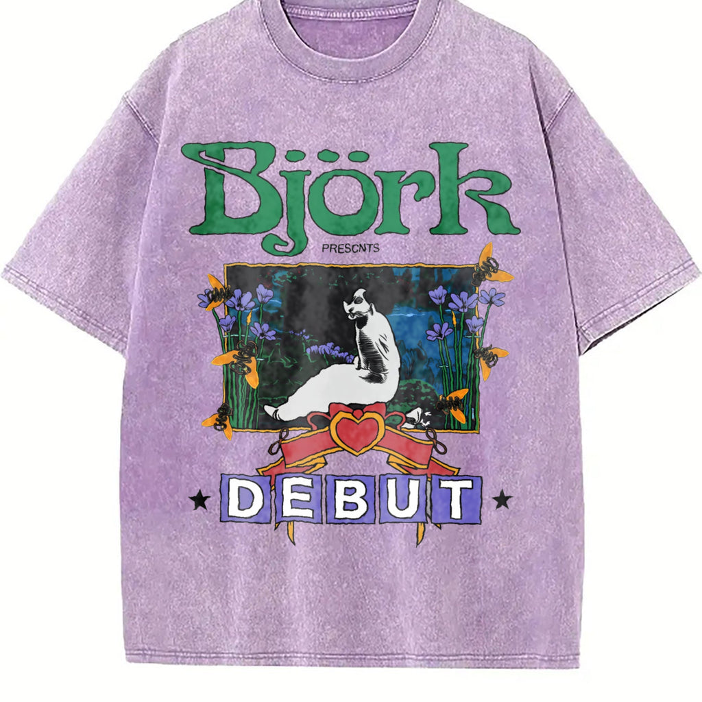 Y2K Bjork Debut Vintage Washed T-Shirt product image 6