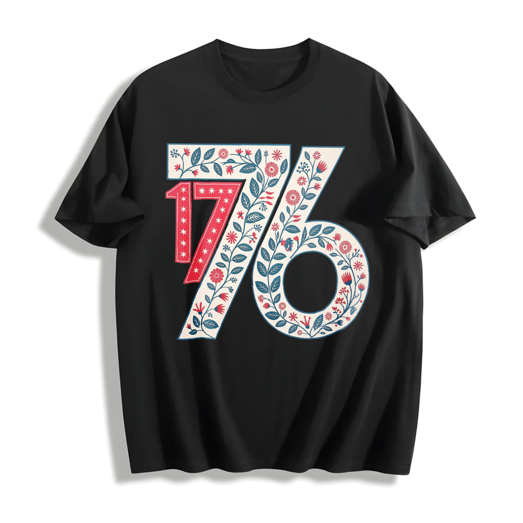 Floral 1776 USA Independence Cotton T-Shirt product image 1