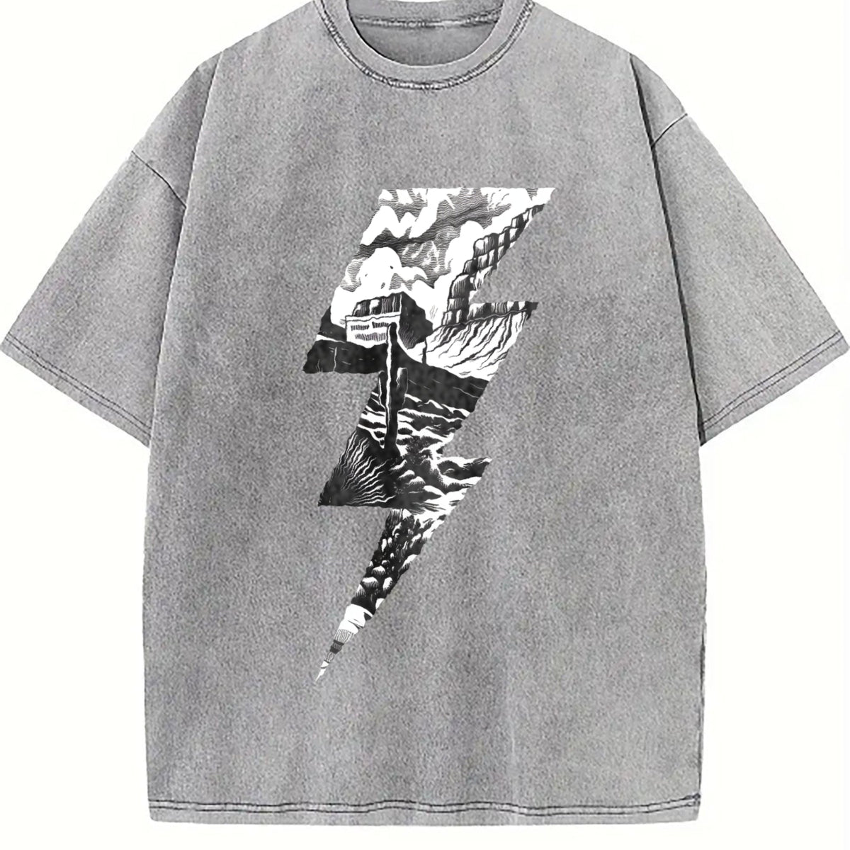 Lightning Bolt Desert Cactus 90s Vintage Washed T-Shirt product image 5